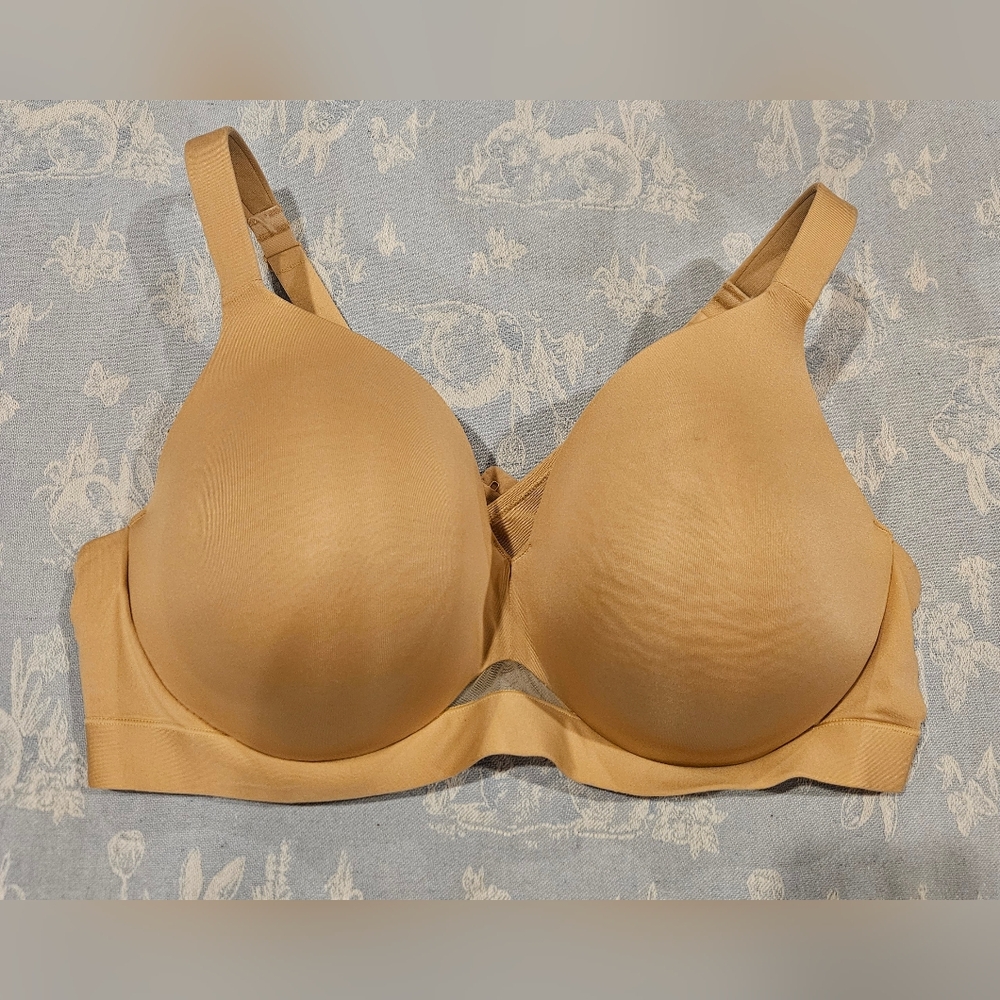 Cacique Lane Bryant 44B Lightly Lined Balconette Bra Nude Beige Plus Size Basic